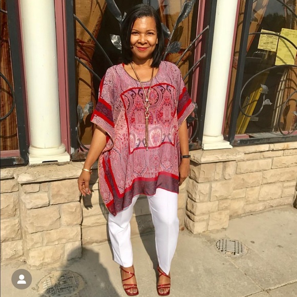 Sheer flowy paisley print top - Picture 1 of 4